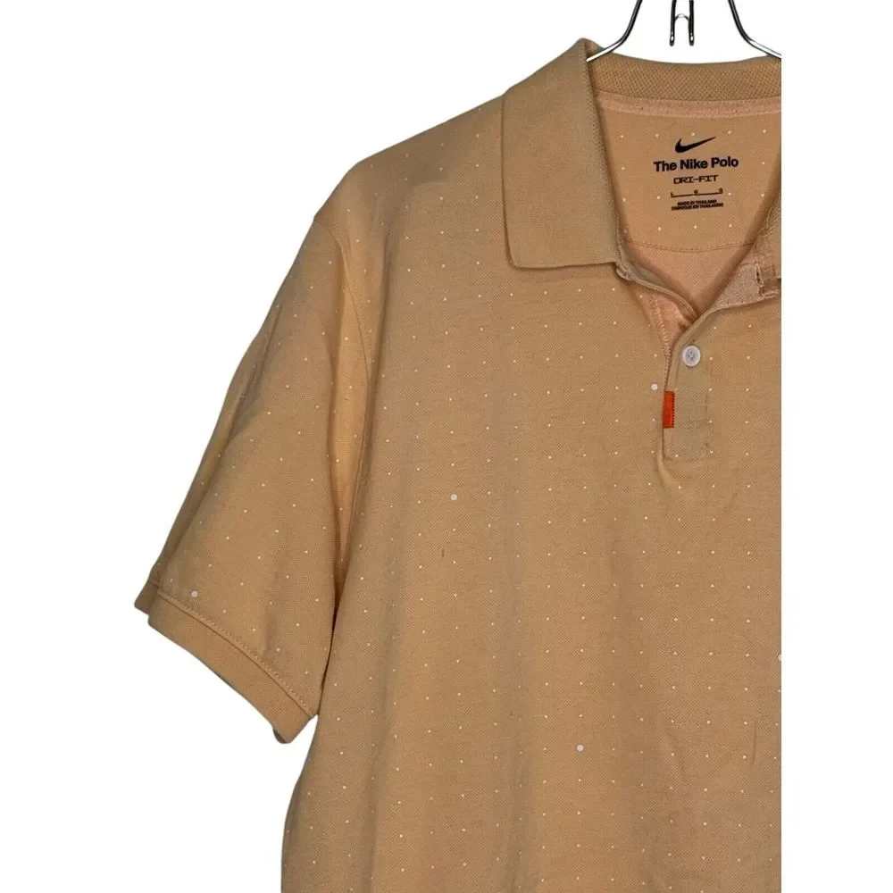 Nike Polo Men's Shirt Casual Dri-Fit Golf Short Sleeve Oversized Beige Sz. Large